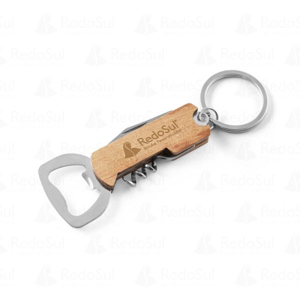 Canivete chaveiro personalizado 3 em 1 em bambu Canivete chaveiro personalizado 3 em 1 em bambu